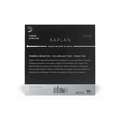 Jogo Cordas Violino 4/4 D'Addario Kaplan Vivo KV310 - Electromusica